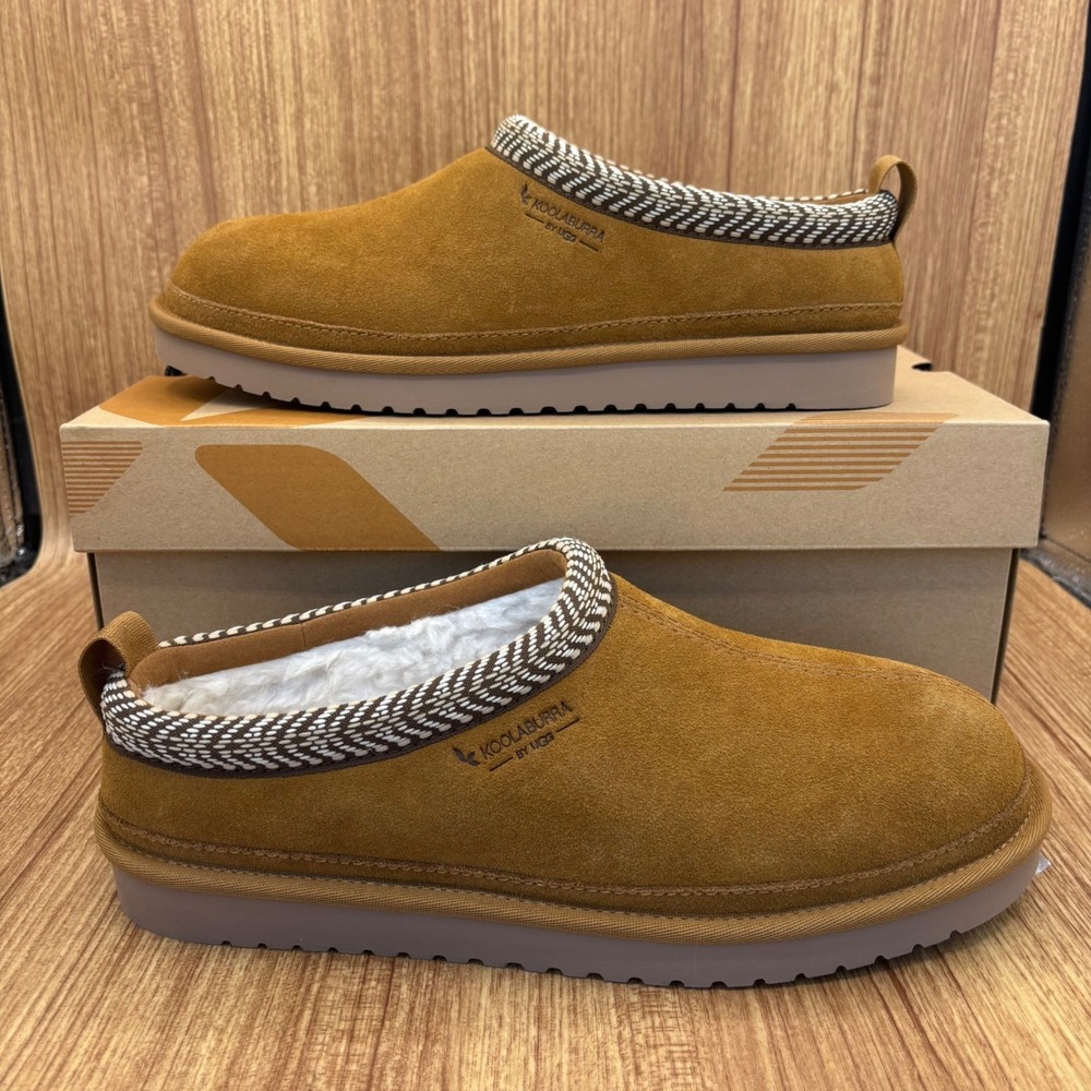 Koolaburra by UGG Burree Slippers Womens 10 Chestnut Suede Faux Fur 1159730 NEW